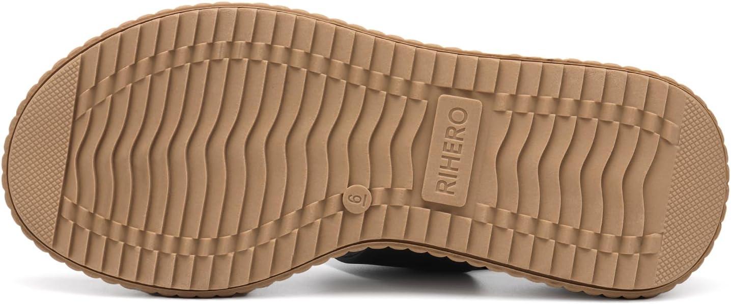 imageRihero Womens Comfortable Walking Sandals Casual Summer Outdoor Open Toe Low Flatform Platform Wedge SandalsDual Color