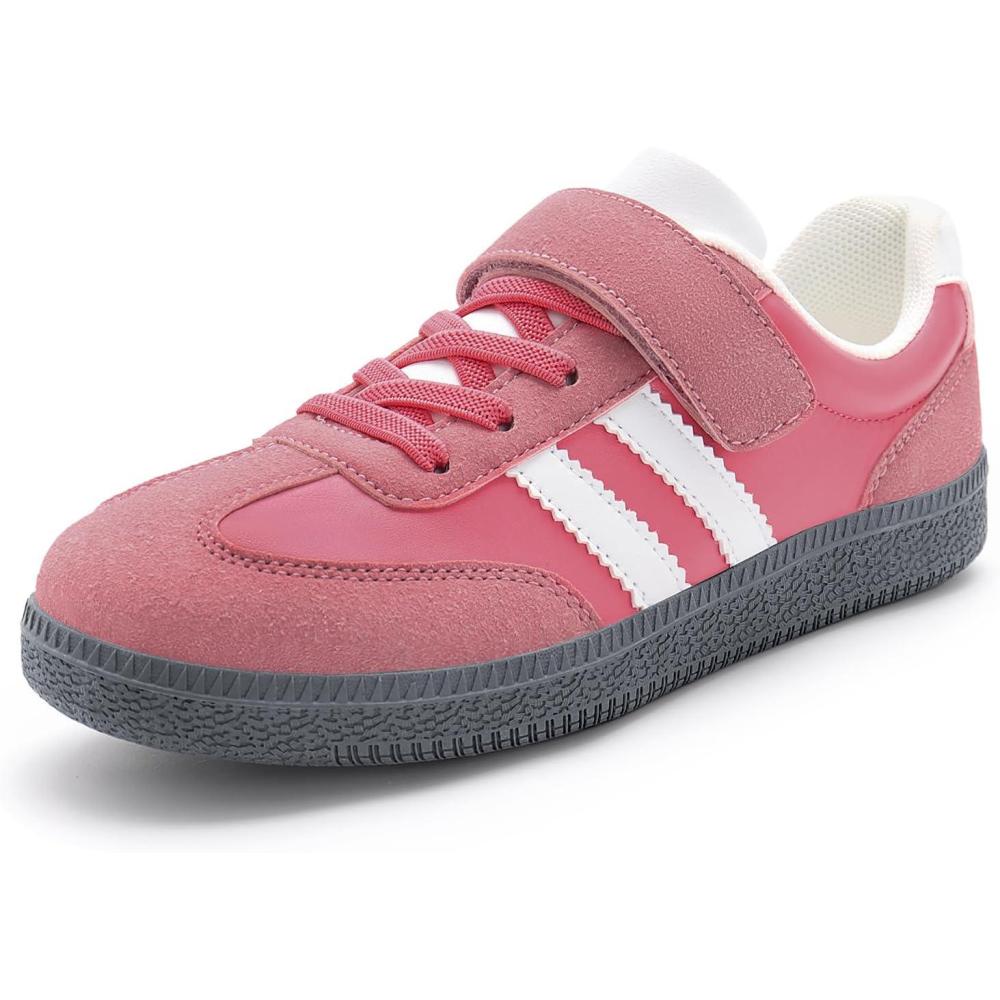 imageRihero Boys Girls Sneakers Kids Cute School Uniform Shoes Slip on Walking Sneakers for ToddlerLittle KidBig KidPink