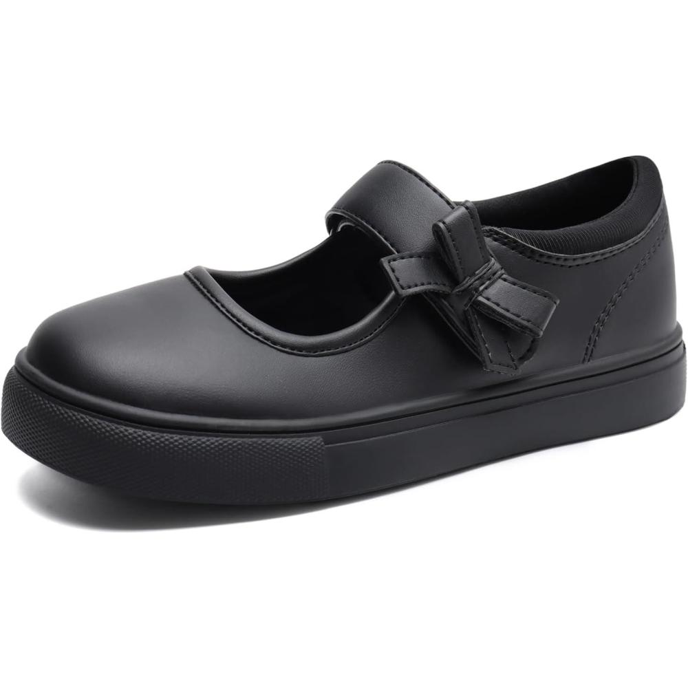 imageRihero Girls Sneakers Kids School Uniform Mary Jane Shoes Casual Walking Shoes for Toddler Little Big KidsBlack