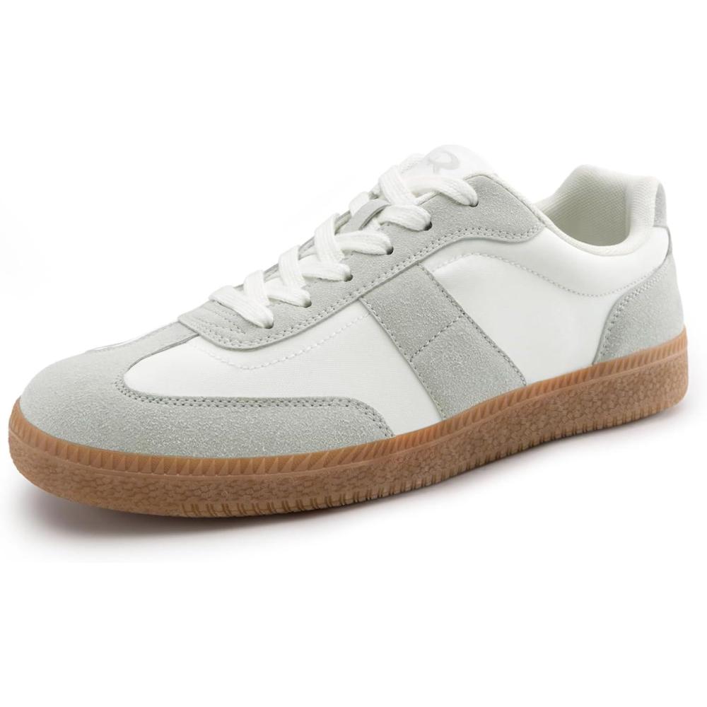 imageRihero Mens Fashion Sneakers Comfortable Tennis Walking Shoes LaceUp Non Slip Casual SneakersWhite