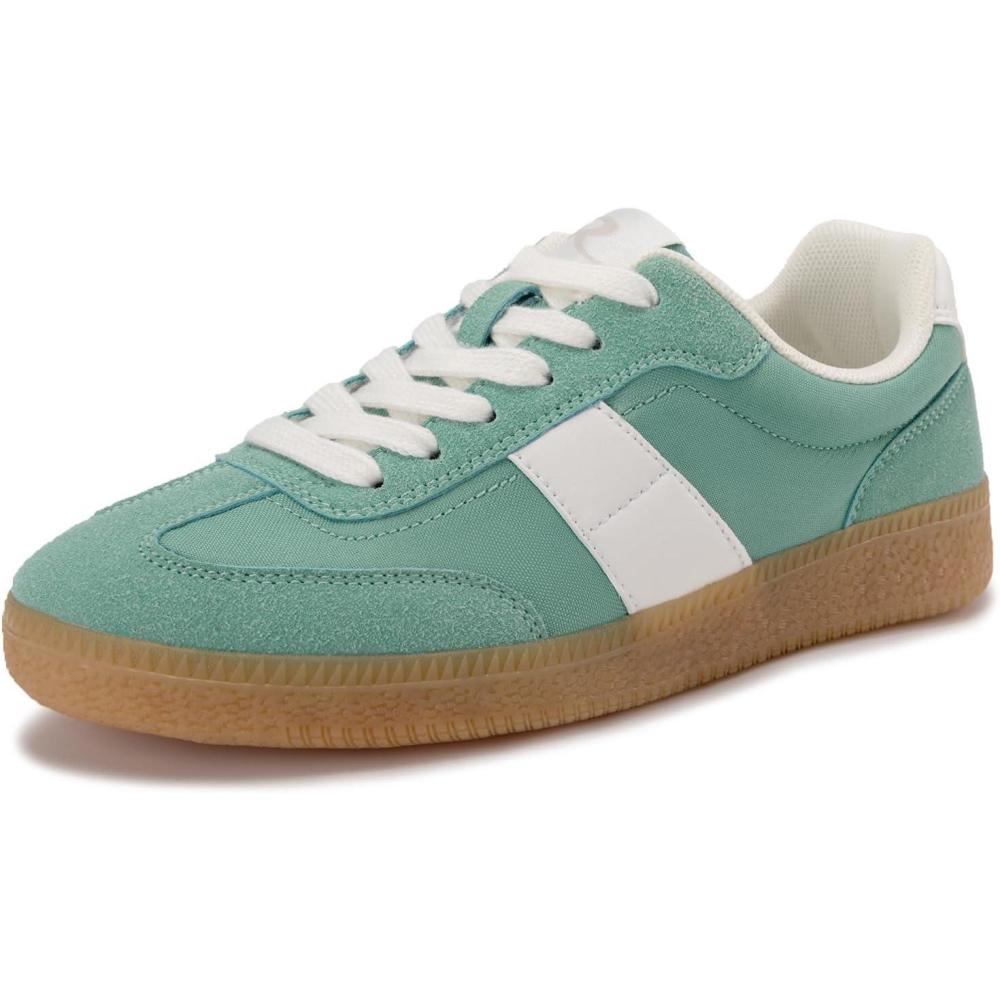 imageRihero Womens Fashion Sneakers Comfortable Walking Shoes Casual LaceUp Non Slip SneakersLight Green