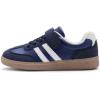 Rihero Boys Girls Sneakers Kids Cute School Uniform Shoes Slip on Walking Sneakers for Toddler/Little Kid/Big Kid(Navy)