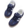 Rihero Boys Girls Sneakers Kids Cute School Uniform Shoes Slip on Walking Sneakers for Toddler/Little Kid/Big Kid(Navy)