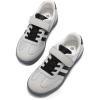 Rihero Boys Girls Sneakers Kids Cute School Uniform Shoes Slip on Walking Sneakers for Toddler/Little Kid/Big Kid(Silver)