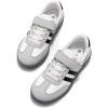 Rihero Boys Girls Sneakers Kids Cute School Uniform Shoes Slip on Walking Sneakers for Toddler/Little Kid/Big Kid(White)
