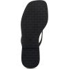 Rihero Flip Flops for Women Comfortable Square Toe Beach Sandals Slip On Leather Thong Flat Sandals Dressy(Black)