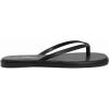 Rihero Flip Flops for Women Comfortable Square Toe Beach Sandals Slip On Leather Thong Flat Sandals Dressy(Black)