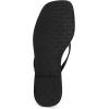 Rihero Flip Flops for Women Comfortable Square Toe Beach Sandals Slip On Leather Thong Flat Sandals Dressy(Black Patent)