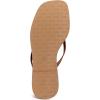 Rihero Flip Flops for Women Comfortable Square Toe Beach Sandals Slip On Leather Thong Flat Sandals Dressy(Mocha)