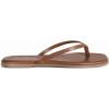 Rihero Flip Flops for Women Comfortable Square Toe Beach Sandals Slip On Leather Thong Flat Sandals Dressy(Mocha)