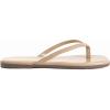 Rihero Flip Flops for Women Comfortable Square Toe Beach Sandals Slip On Leather Thong Flat Sandals Dressy(Nude Patent)