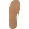 Rihero Flip Flops for Women Comfortable Square Toe Beach Sandals Slip On Leather Thong Flat Sandals Dressy(Nude Patent)
