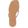 Rihero Flip Flops for Women Comfortable Square Toe Beach Sandals Slip On Leather Thong Flat Sandals Dressy(Red Patent)