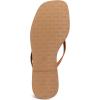 Rihero Flip Flops for Women Comfortable Square Toe Beach Sandals Slip On Leather Thong Flat Sandals Dressy(Tan)