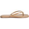 Rihero Flip Flops for Women Comfortable Square Toe Beach Sandals Slip On Leather Thong Flat Sandals Dressy(Taupe)