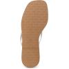 Rihero Flip Flops for Women Comfortable Square Toe Beach Sandals Slip On Leather Thong Flat Sandals Dressy(White)