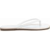 Rihero Flip Flops for Women Comfortable Square Toe Beach Sandals Slip On Leather Thong Flat Sandals Dressy(White)
