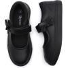 Rihero Girls Sneakers Kids School Uniform Mary Jane Shoes Casual Walking Shoes for Toddler Little Big Kids(Black)
