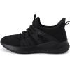 Rihero Girls Tennis Shoes Kids Running Shoes Toddler Lace-Up Lightweight Walking Slip On Sneakers(Black)
