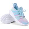 Rihero Girls Tennis Shoes Kids Running Shoes Toddler Lace-Up Lightweight Walking Slip On Sneakers(Gradient Blue)