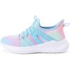 Rihero Girls Tennis Shoes Kids Running Shoes Toddler Lace-Up Lightweight Walking Slip On Sneakers(Gradient Blue)