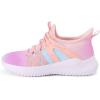 Rihero Girls Tennis Shoes Kids Running Shoes Toddler Lace-Up Lightweight Walking Slip On Sneakers(Gradient Pink)