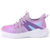 Rihero Girls Tennis Shoes Kids Running Shoes Toddler Lace-Up Lightweight Walking Slip On Sneakers(Gradient Purple)
