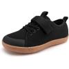 Rihero Kids Barefoot Shoes Boys Girls Wide Toe Box Walking Shoes Breathable Toddler Little Big Kid Sneakers(Black)