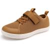 Rihero Kids Barefoot Shoes Boys Girls Wide Toe Box Walking Shoes Breathable Toddler Little Big Kid Sneakers(Brown)