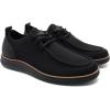Rihero Mens Casual Shoes Wide Loafers Comfortable Walking Slip On Lightweight Breathable Lace Up Shoes(Black)