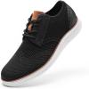 Rihero Men’s Fashion Dress Sneakers Business Oxfords Comfortable Casual Walking Shoes Lightweight Mesh Breathable Tennis Shoes(Black)