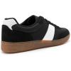 Rihero Men’s Fashion Sneakers Comfortable Tennis Walking Shoes Lace-Up Non Slip Casual Sneakers(Black)