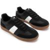 Rihero Men’s Fashion Sneakers Comfortable Tennis Walking Shoes Lace-Up Non Slip Casual Sneakers(Black)