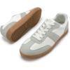 Rihero Men’s Fashion Sneakers Comfortable Tennis Walking Shoes Lace-Up Non Slip Casual Sneakers(White)