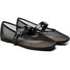 Rihero Mesh Ballet Flats for Women Square Toe Mary Jane Flats Comfortable Casual Ballerina Shoes(Black)