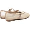 Rihero Mesh Ballet Flats for Women Square Toe Mary Jane Flats Comfortable Casual Ballerina Shoes(Nude)
