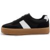 Rihero Platform Sneakers for Women Comfortable Fashion Retro Sneakers Casual Non-Slip Tennis Walking Shoes(Black)