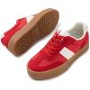 Rihero Platform Sneakers for Women Comfortable Fashion Retro Sneakers Casual Non-Slip Tennis Walking Shoes(Red)