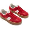 Rihero Platform Sneakers for Women Comfortable Fashion Retro Sneakers Casual Non-Slip Tennis Walking Shoes(Red)