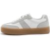 Rihero Platform Sneakers for Women Comfortable Fashion Retro Sneakers Casual Non-Slip Tennis Walking Shoes(White)