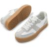 Rihero Platform Sneakers for Women Comfortable Fashion Retro Sneakers Casual Non-Slip Tennis Walking Shoes(White)