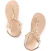 Rihero Rope Thong Sandals for Women Ankle Strap Slip On Comfortable Beach Flat Sandals(Nude)
