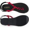 Rihero Rope Thong Sandals for Women Ankle Strap Slip On Comfortable Beach Flat Sandals(Red)