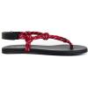 Rihero Rope Thong Sandals for Women Ankle Strap Slip On Comfortable Beach Flat Sandals(Red)