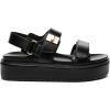 Rihero Women’s Comfortable Open Toe Platform Sandals Fashion One Band Summer Dressy Flatform Sandals(Black)