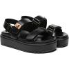 Rihero Women’s Comfortable Open Toe Platform Sandals Fashion One Band Summer Dressy Flatform Sandals(Black)