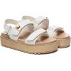 Rihero Women’s Comfortable Open Toe Platform Sandals Fashion One Band Summer Dressy Flatform Sandals(White)