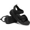 Rihero Women’s Comfortable Platform Sport Sandals Open Toe Soft Adjustable Summer Beach Wedge Sandals(All Black)