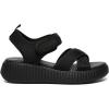 Rihero Women’s Comfortable Platform Sport Sandals Open Toe Soft Adjustable Summer Beach Wedge Sandals(All Black)