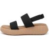 Rihero Women’s Comfortable Walking Sandals Casual Summer Outdoor Open Toe Low Flatform Platform Wedge Sandals(02 Black)